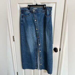 Habitual Blue Denim Button-Front Skirt